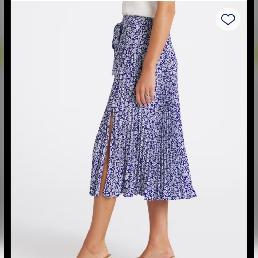 Skies Are Blue Purple Floral Midi Skirt